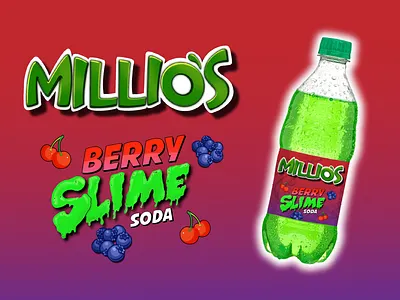 Berry Slime Soda branding graphic design product