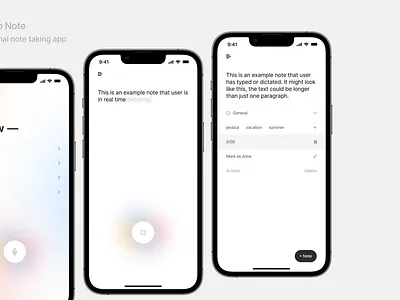 Speak to Note — a minimal note taking app figma ios iphone mobile app typography ui ui design visual design