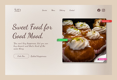 MD Food Landing page landingpage ui web design