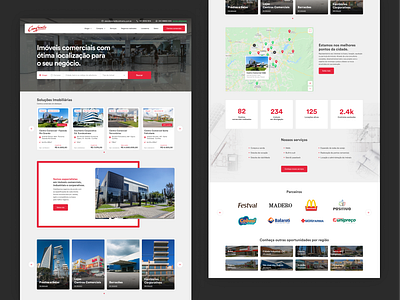 Confronto Imóveis big numbers brazil clean curitiba design desktop digital property real estate red rental shop site startup store ui ux web website