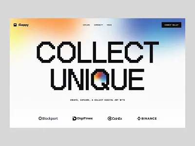 Landing page for Web3 project blockchain crypto design design on demand gradient illustration landing landing page mobile ntf typography ui unique unlimited ux web web design web3