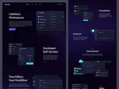 Coder Product Page code coder illustration landing page marketing modern site ui ux web web design website