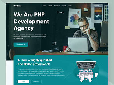 Devotious agency coding development landing page php software website