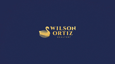 Wilson Ortiz Real Estate bird branding design elegant foil gold graphic design logo real estate realtor swan vector