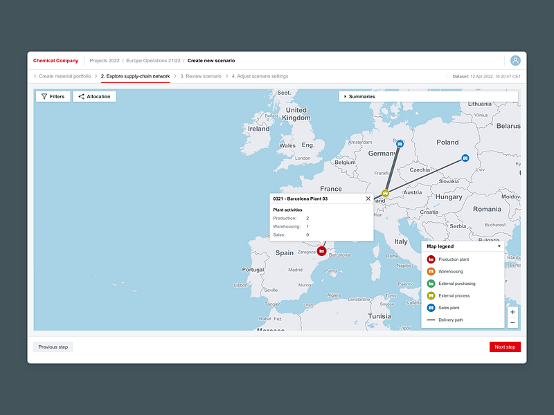 Custom Map UI - Supply Chain Operation Analytics Platform analytics clean cloud corporate custom software design interaction design map map ui real time smart supply chain ui ux web app web application