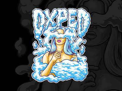 Smoked Girl angel branding cartoon design girl illustration introvertikal logo psychedelic smoke trippy vector