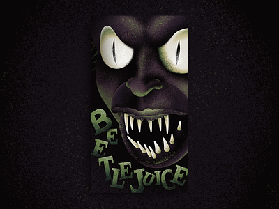 Beetlejuice VHS Cover beetlejuice eyes ghost gritty halloween horror movie horrow illustration movie poster scary snake spooky teeth texture typography vhs