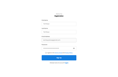 Register New User app design minimal ui ux web website