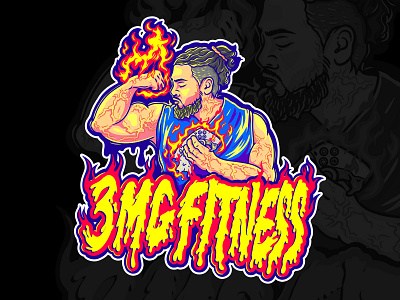 3MG FITNESS branding cartoon design gamers gaming illustration introvertikal logo pop art psychedelic trippy vector