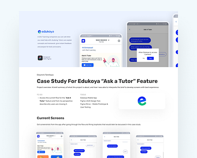 Case Study for Edukoya App case study design ui ux