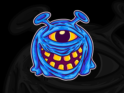 HI HI ! alien alien head alien illustration branding cartoon design illustration introvertikal logo pop psychedelic trippy vector