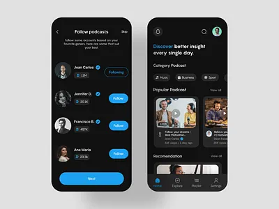 Podcast Mobile App app branding design graphic design illustration logo typography ui ux vector