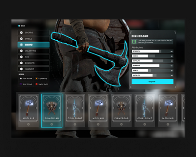 Game UI - Weapons app design game ui minimal ui ux web website
