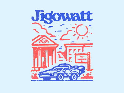 Jigowatt! 80s movie back to the future car classic comedy delorean doc brown hill valley illustration jigowatt mcfly movies procreate sci-fi