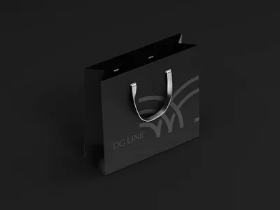 DG LINE Hair Studio Belgrade bag brand branding clean design hair saloon hair studio logo paperbag paperbagdesign typography vector