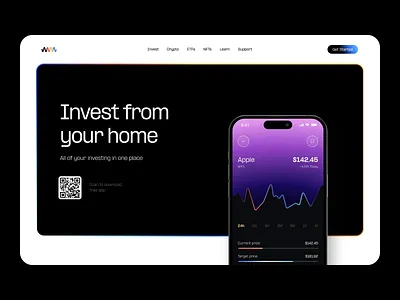 Landing Page for Fintech Startup - Animation animation app branding crypto design design on demand figma finance fintech illustration landing landing page ntf prototype ui unlimited ux web web design