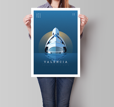 Valencia - City of Arts and Science graphic design illustration