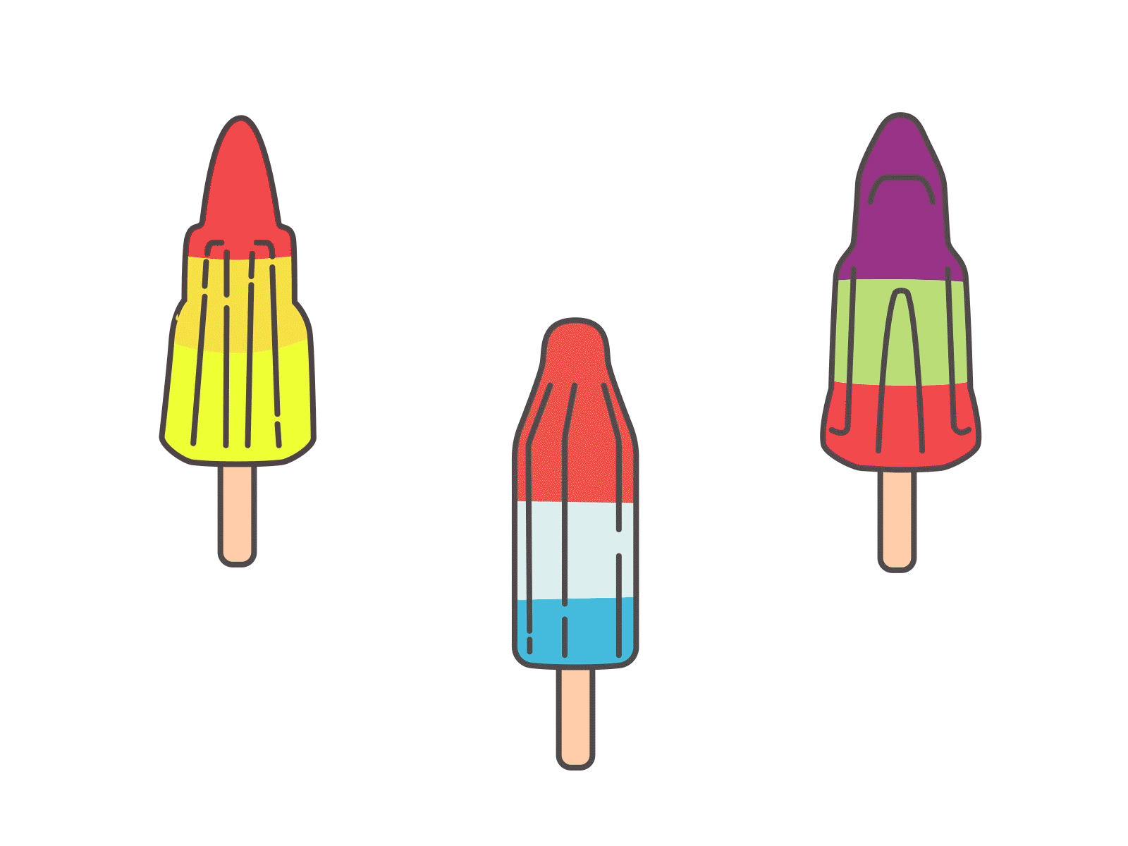 Summer Days - Popsicles after effects change cool design fly gif illustration imagination jet mograph morph motion popsicle quick rocket space spaceship summer super take off