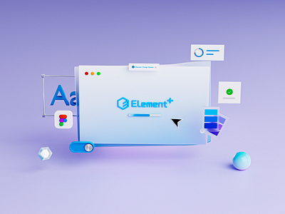 Element Plus Design System 3d art 3d illustration blender blender3d design system element figma illustration material open source ui