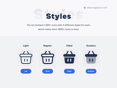 4 Styles (Light - Regular - Filled - Duotone) design duotone duotone icon ecommerce icons education filled icons icon pack icons ui