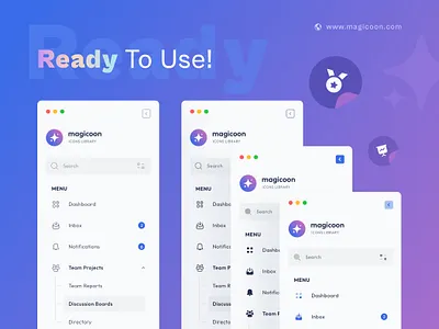 Sidebar design with magicoon icons essential icon menu ui sidebar sidebar design