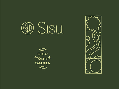 Sisu Brand Elements botanical branding elements floral herbal herbs illustration landscape lockups logo midwest minnesota moon natural nature organic river sauna sun wisconsin