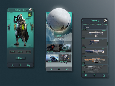 Destiny 2 Mobile Game Case Study branding case study design game ui illustration mobile app product design ui ux vector