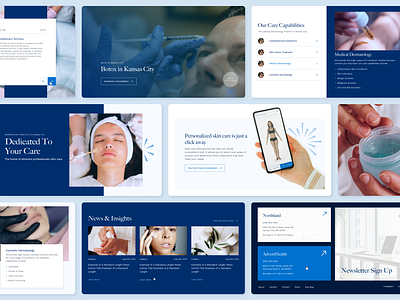 KC Skin & Cancer Center - Web Design blue cancer graphic design health healthcare home page medical skincare ui user experience ux web web design website website design
