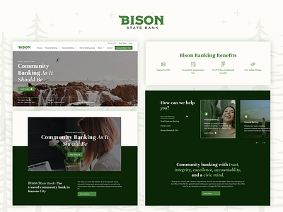Bison State Bank - Web Design bank call to action finance financial graphic design green home page ui user experience ux web web design website website design