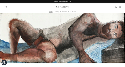 MB Andrews Fine Arts Homepage clean design design ui web