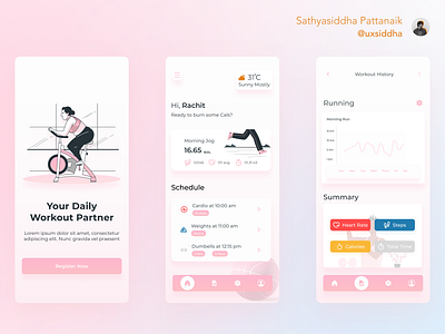 Gym Training Application. app app design design gym gym app gym training app illustration mobile mobile app trainer trainer app training app ui ui ux uidesign uiux uiuxdesigner