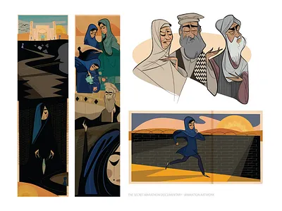 The Secret Marathon animation character design illustration storyboard vector