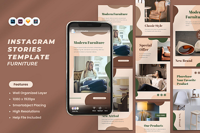 Furniture Instagram Stories banner design facebook furniture furniture instagram stories instagram instagram stories interior kit media pinterest post shop social stories story template