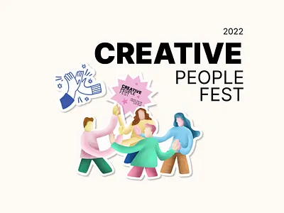 "Creative People Fest" branding design graphic design illustration logo typography vector
