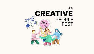 "Creative People Fest" branding design graphic design illustration logo typography vector