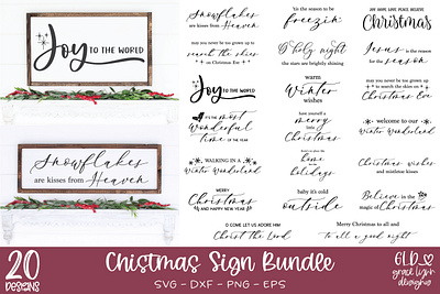 Farmhouse Christmas SVG Bundle christmas signs christmas svg cricut files cut files designbundles diy christmas farmhouse christmas grace lynn designs silhouette files svg cut file