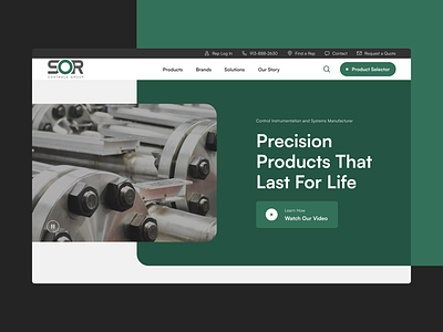 SOR, Inc. - Web Design graphic design green hero banner home page industrial ui ux web web design website website design