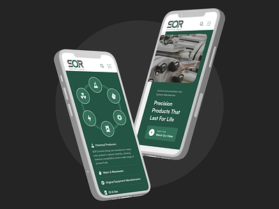 SOR, Inc. - Web Design branding graphic design green industrial mobile mobile website responsive ui user experience ux web design website website design