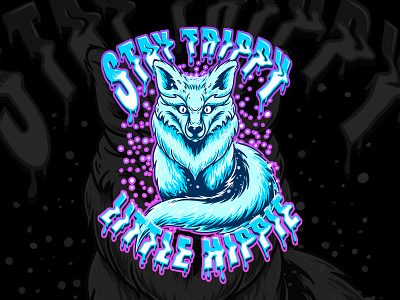 stay trippy! branding cartoon design illustration introvertikal logo pop art psychedelic trippy vector wolf wolf trippy