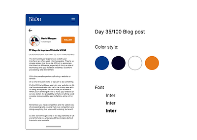 <100 day challenge> Day 35 Blog Post 100daychallenge dailyui design ui ux