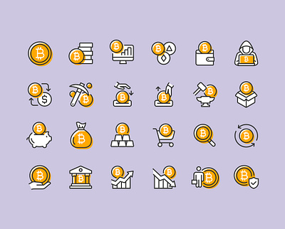 Cryptocurrency Line Icons app crypto cryptocurrency cryptocurrency app finance graphic design icon icon design icon set iconography icons interface icons line line icons linear icons money outline stroke icons ui wallet