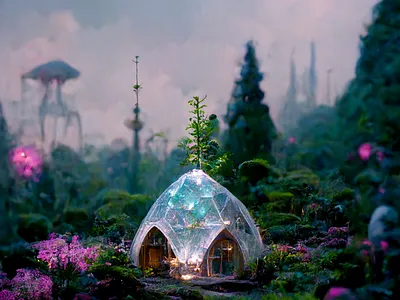 Future Fairy Home #1 aiart art direction digital art ecovibes fairycore futurism midjourney solarpunk