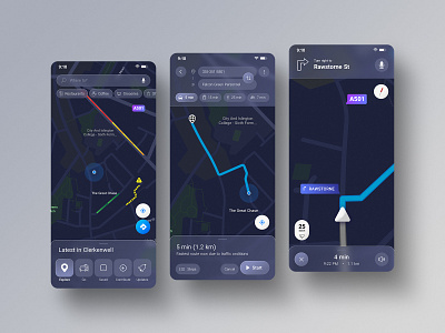 Navigation map app UI design app application branding design graphic design illustration map navigation road ui ui design ui ux ux vector