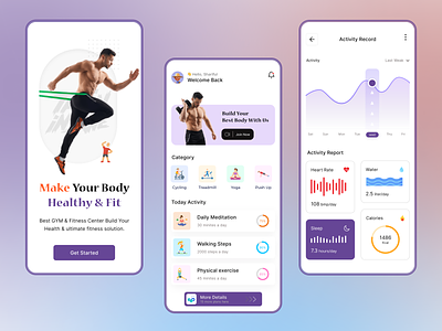 Fitness workout Mobile App Design | Fitness App android app cardio exercise fitness fitness app fitness app ui fitness app ux fitness tracking gym health mobile mobile app mobile app ui mobile app ui ux mobile fitness app uiux workout workout mobile app yoga