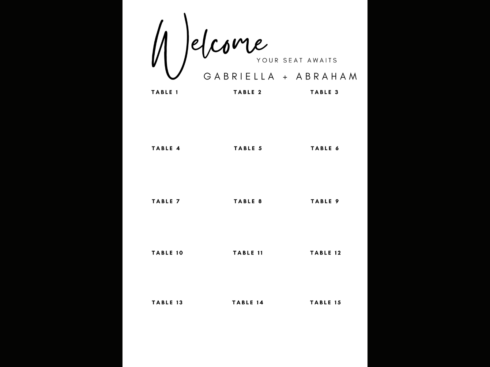 Reception Seating Chart Template by Drawn From the Well on Dribbble