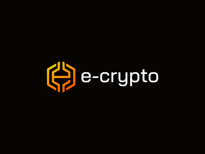 eCrypto logo - Coin token logo 3d abstract blockchain coin logo crypto coin currency dao e logo ecrypto etherium exchange finance lettering logo minimal nft pay technology token logo wallet