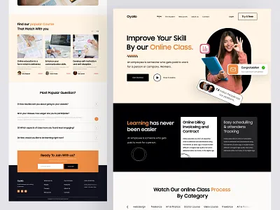 E-learning Platform Website Landing Page Template course e learning education hero homepage landing page learning learning platform online courses online education online tutor study teaching ui ui design uiux ux web ui webdesign website