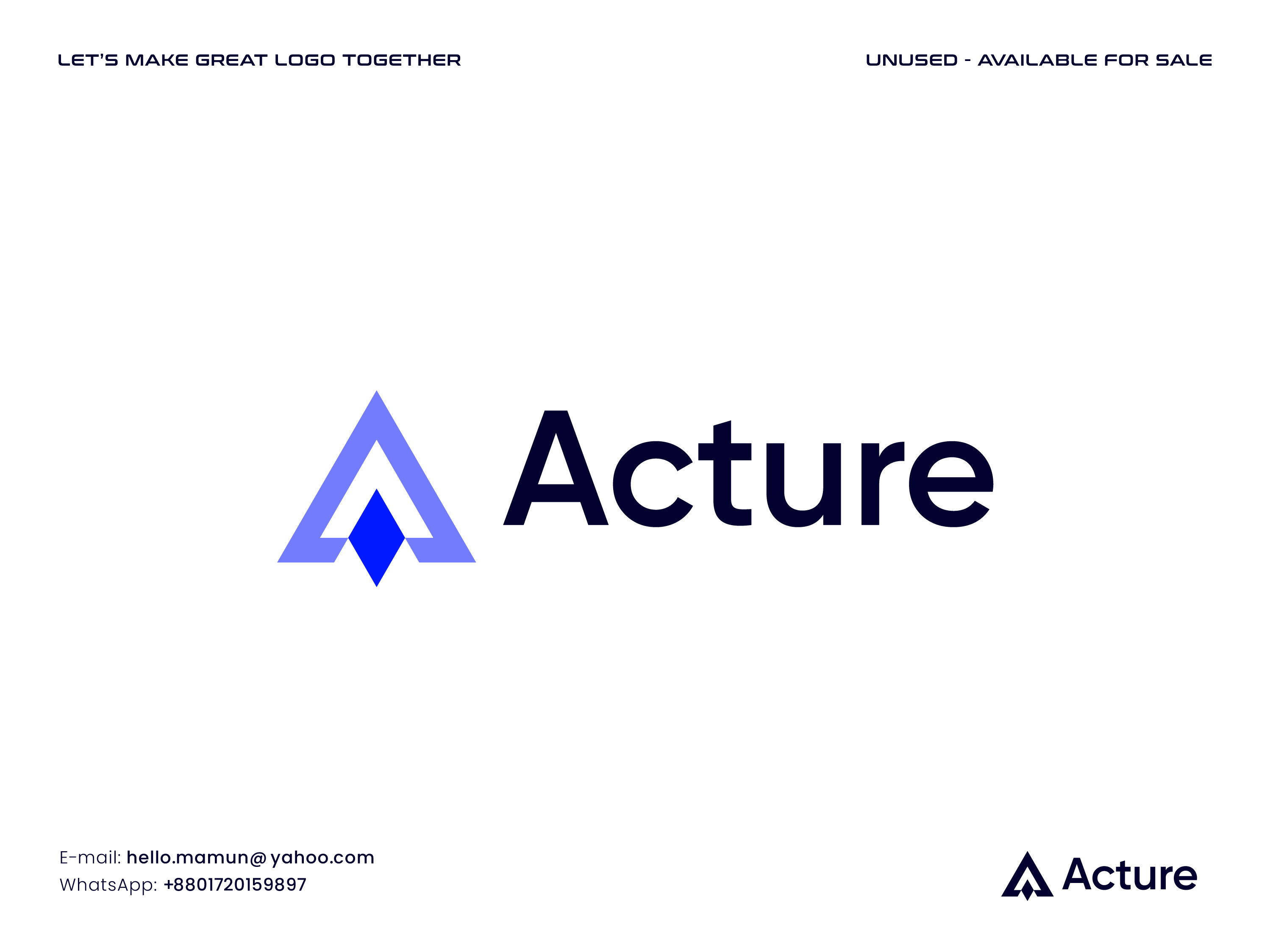 Acture - Letter A Logo Design a blockchain branding leter a lettering logo logo design logo icon modern logo monogram ngt saas software symbole tech
