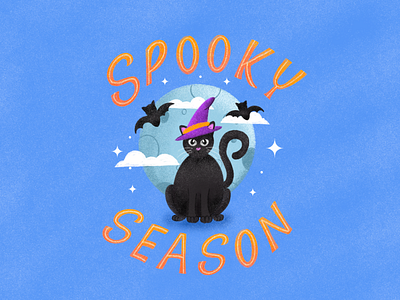 Spooky Season black cat halloween illustration lettering spooky season typography