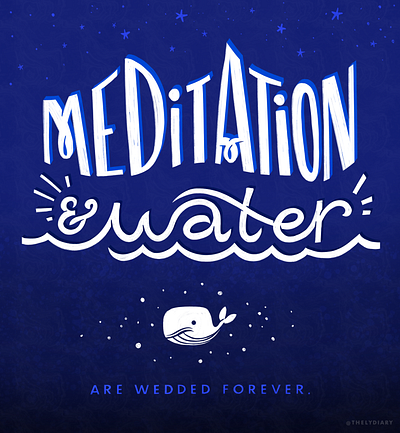 Meditation & Water books design hand lettering herman melville illustration lettering literature moby dick moby dick quotes reading type typography